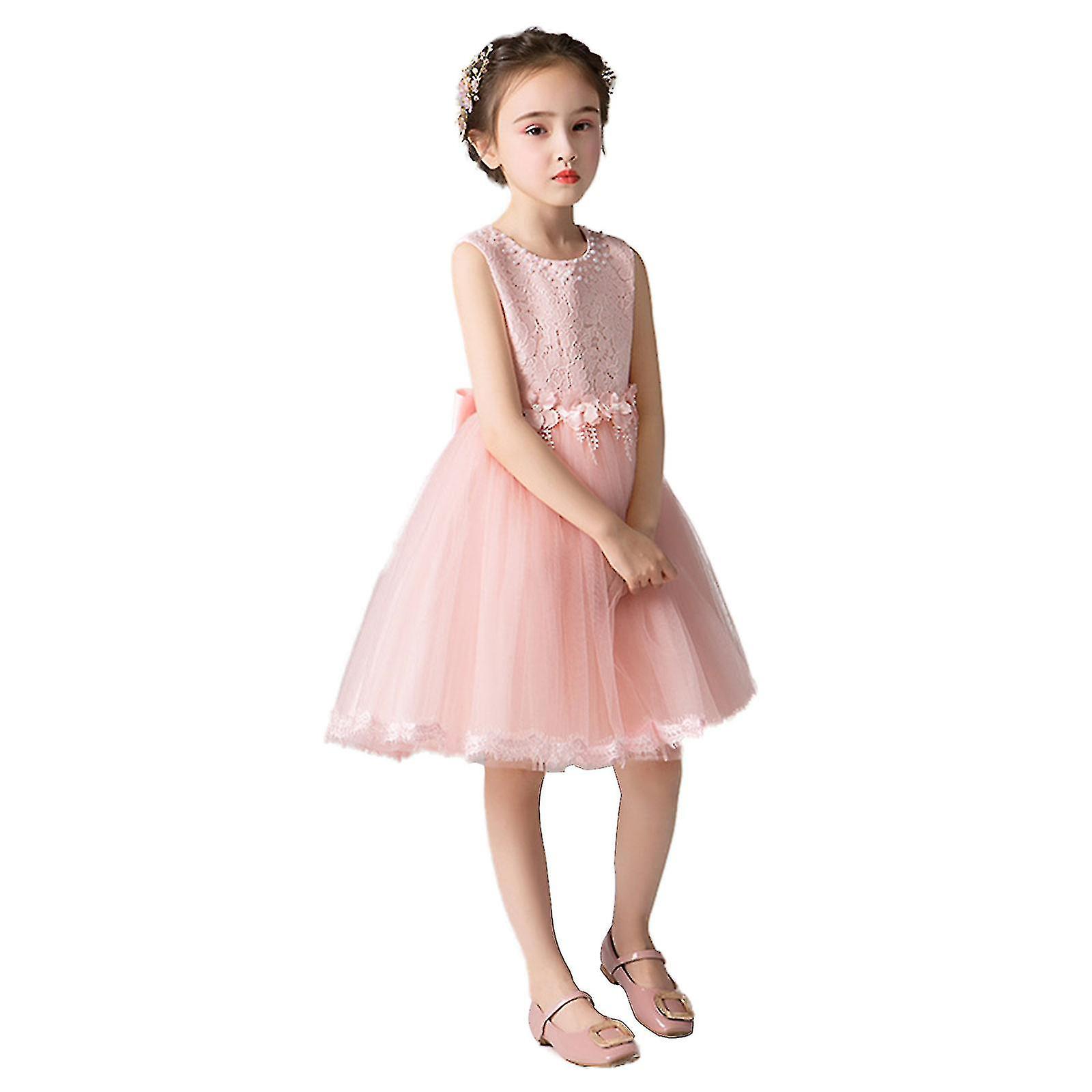 Spets Blomma Flicka Klänning Bridesmaid Tyll Bröllopsklänning