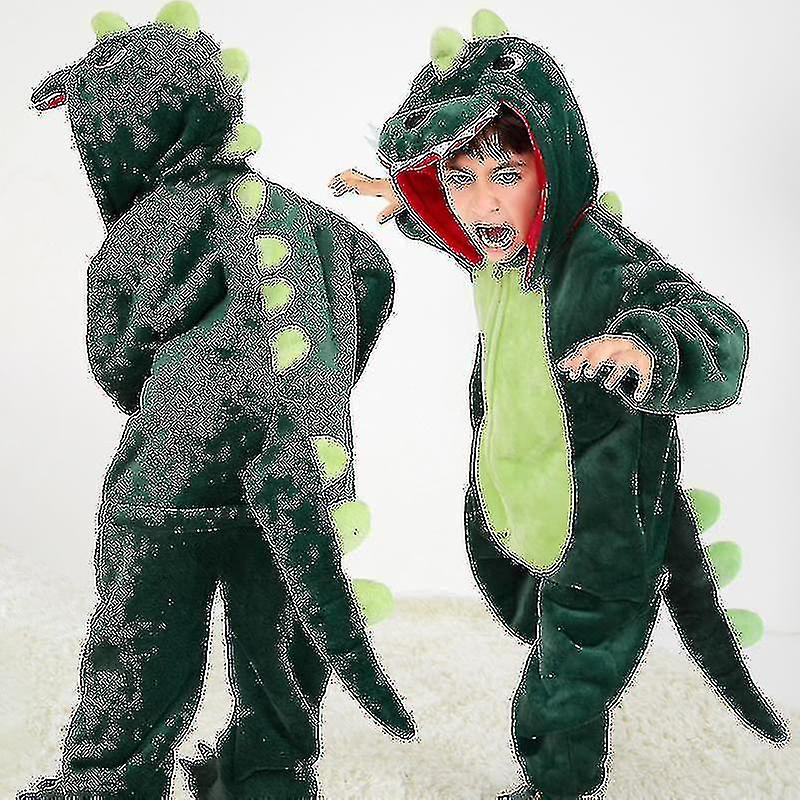 ילדים ילדים דינוזאור הלבשה תחתונה מהודרת תלבושות פלנל חיה חתיכה אחת פיג'מה קריקטורה