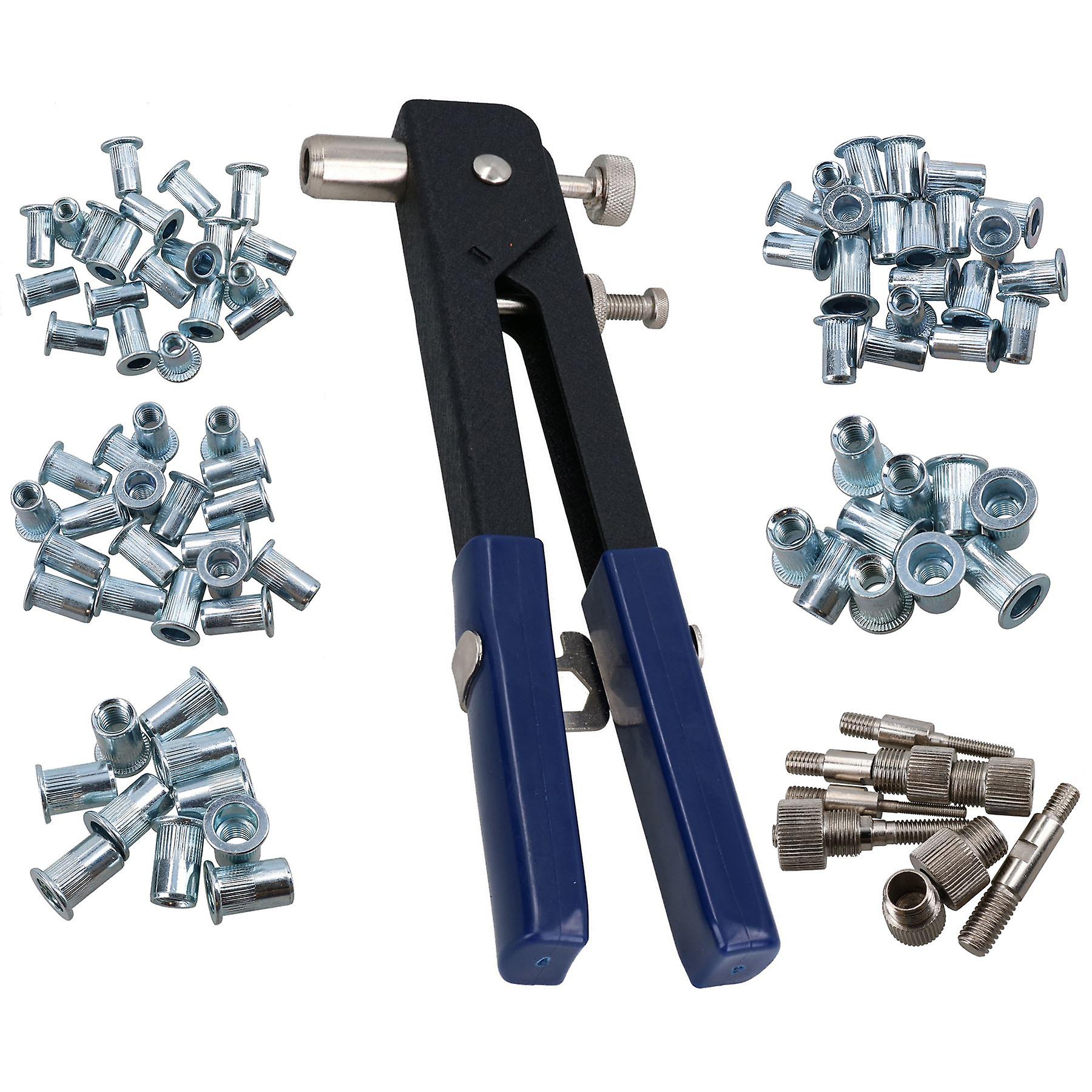 Heavy Duty Hand Nut Sert Riveter Rivnut Riveting Kit M3 – M8 Fastener 86pc