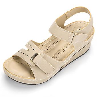 Dikke zool strandsandalen voor vrouwen antislip peep-toe casual sandalen voor casual gelegenheid strandvakantie
