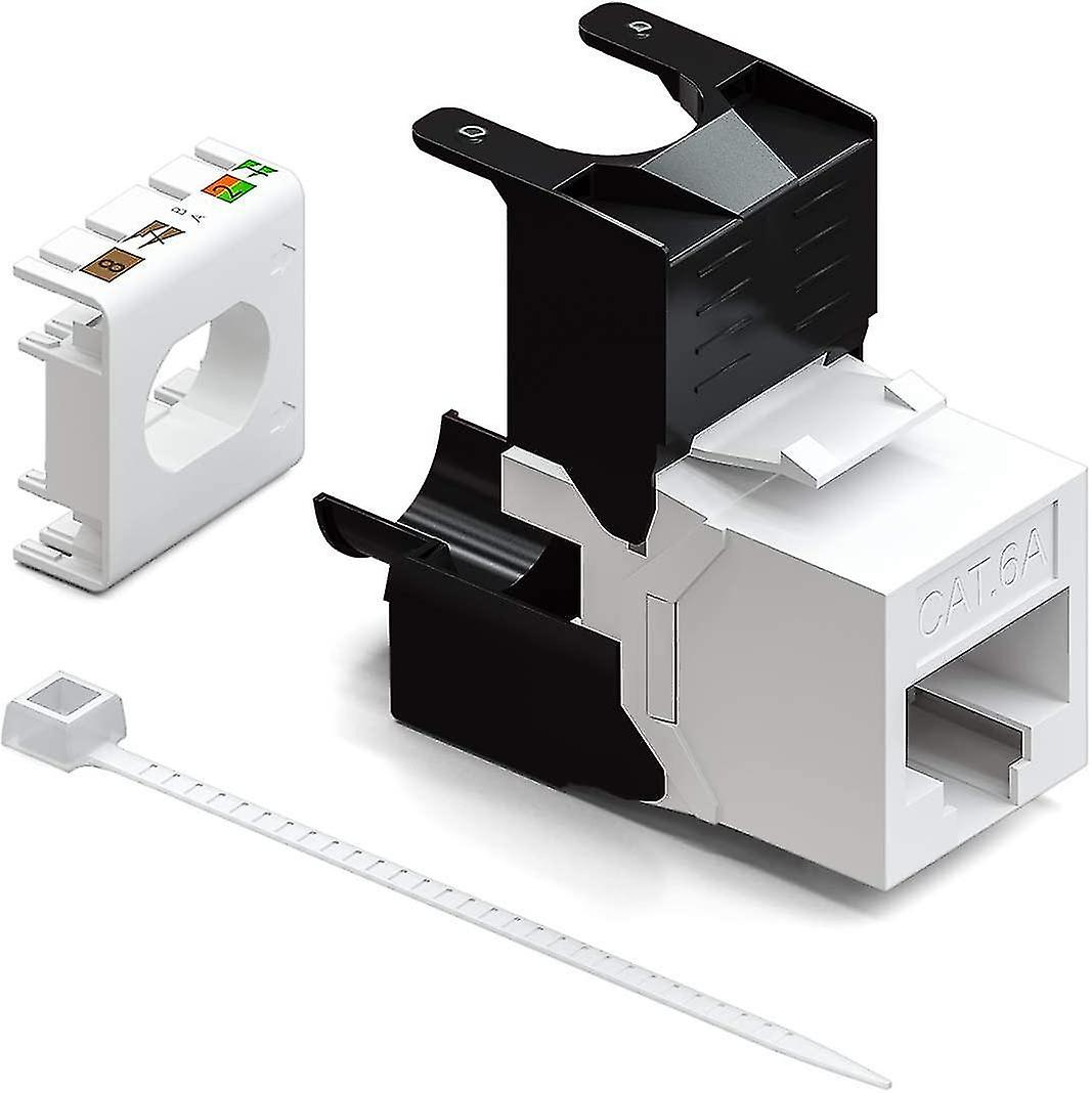 4x Cat6a Keystone Jack Rj45 Module - Plastic Rj45 To Lsa Plug Snap-in Assembly Raw Cable Cat 500mhz 