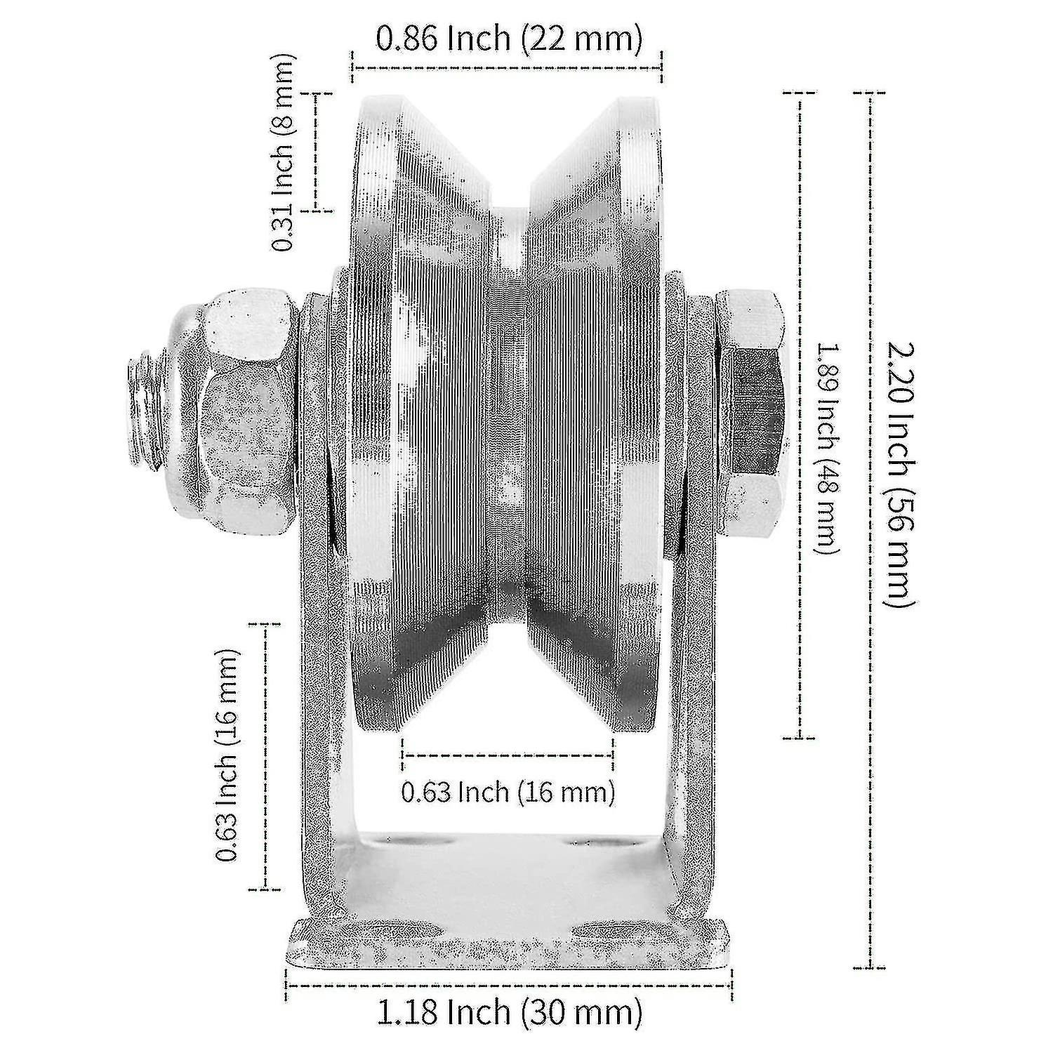 2 paquets de poulie de roue à rainure de 2 pouces, roue de chenille à rainure en V en acier inoxydable 304, roue à rainure en V robuste, capacité de charge maximale 440 lbs-- TY