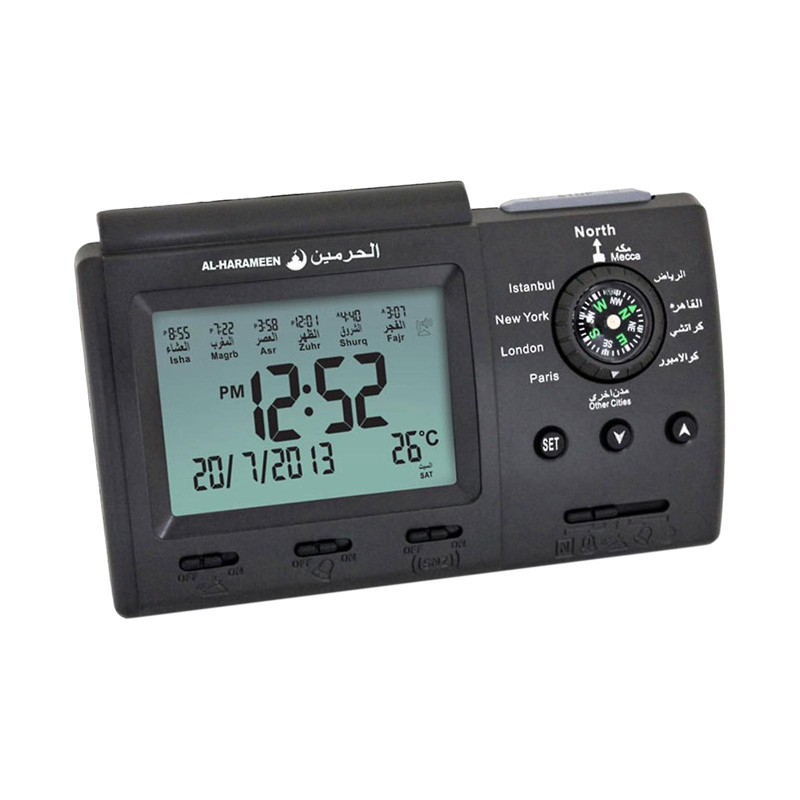 Azan Alarm Table Clock Islamic Digital Backlight Function Battery Powered