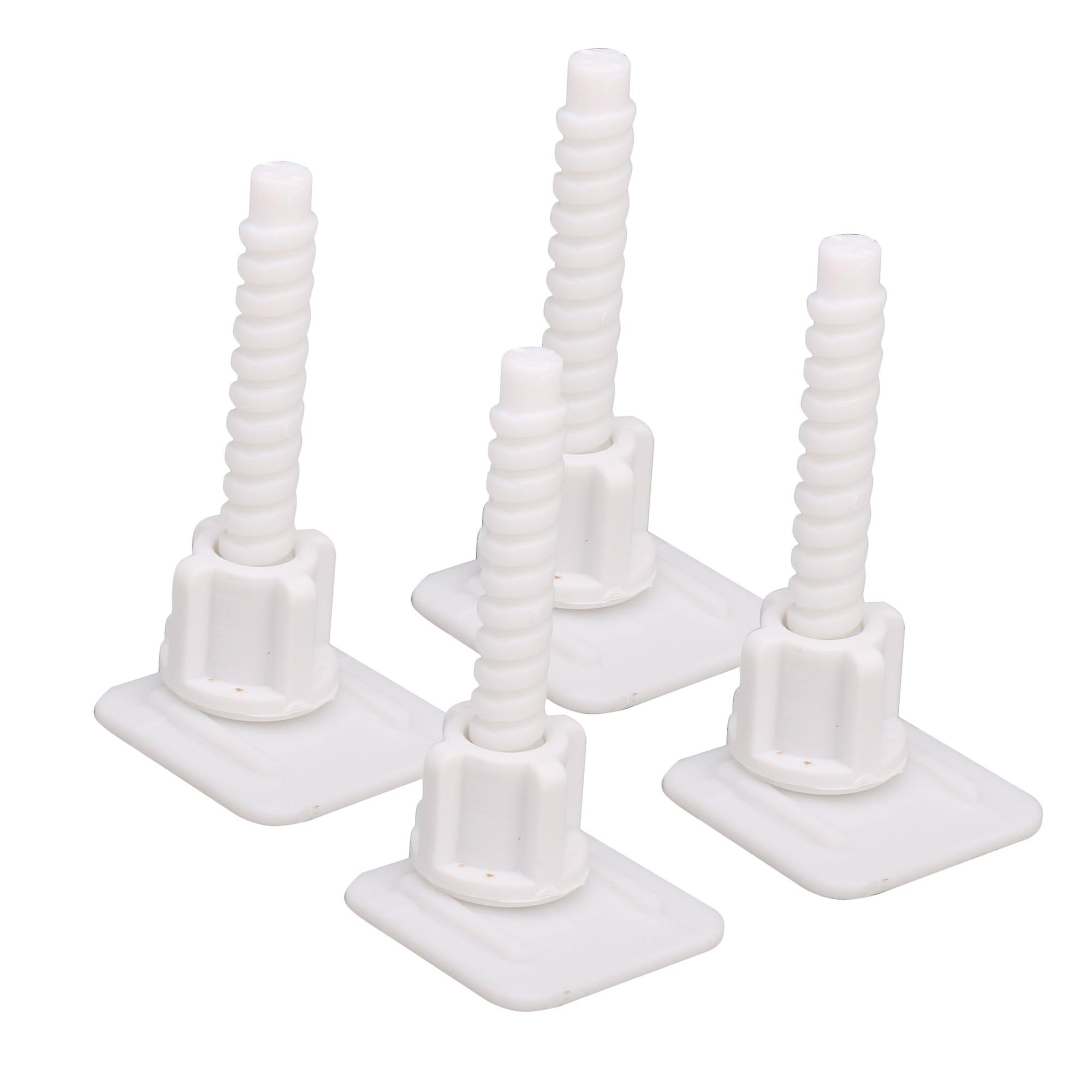 4Pieces Hinge Replacement Square Plastic Toilet Seat Bottom Screw 3.8cm