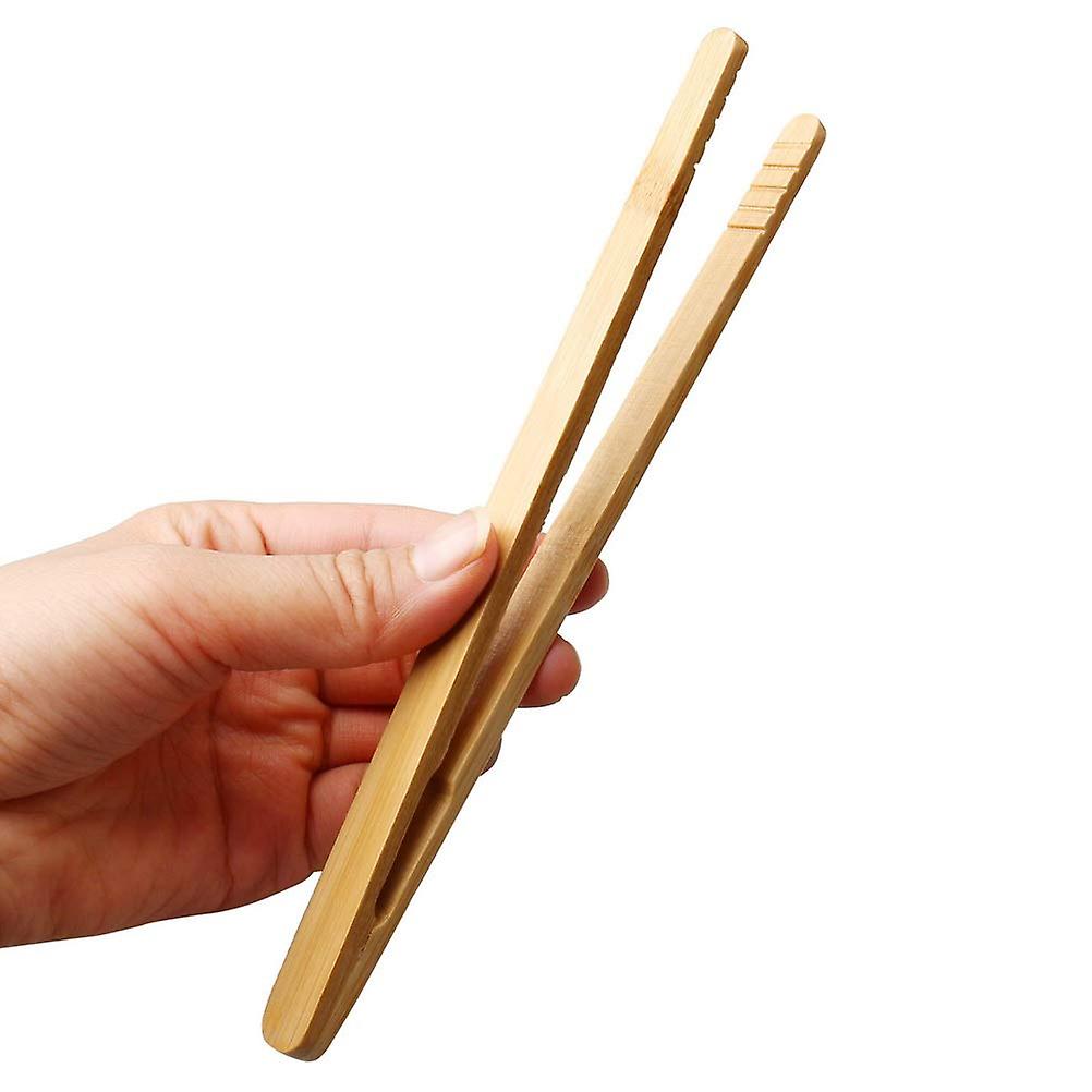 8 pcs Bamboo Tongs 17.8 cm Toaster Tongs for Cooking Toast Bread Pickles Tea Bamboo Kitchen Tongs