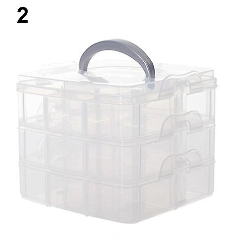 Plastic 3 Tiers Portable Detachable Storage Box Transparent Container Organizer