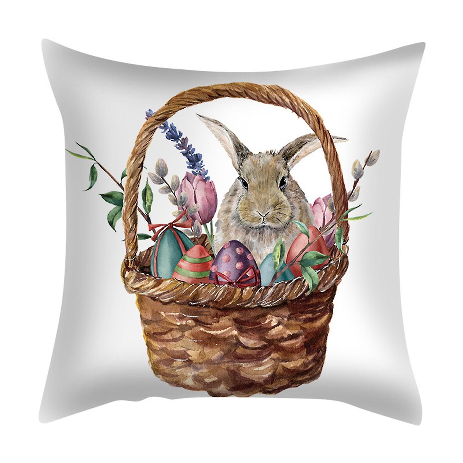 Pillow Cover Soft Comfortable Removable Washable Skin-touch Decorative Polyester Peach Skin Easter S