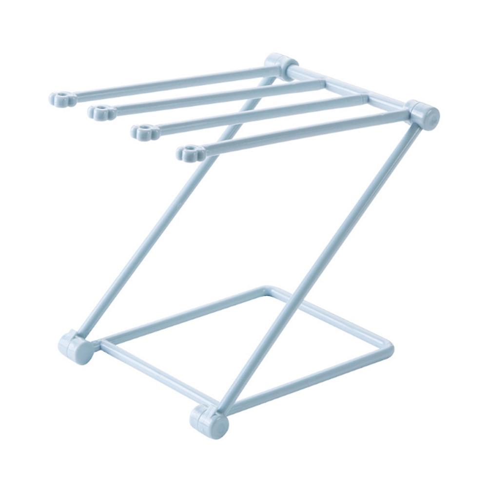 Folding Towel Stand Rack Kitchen Washing Cloth Draining Plastic Organizer Shelf