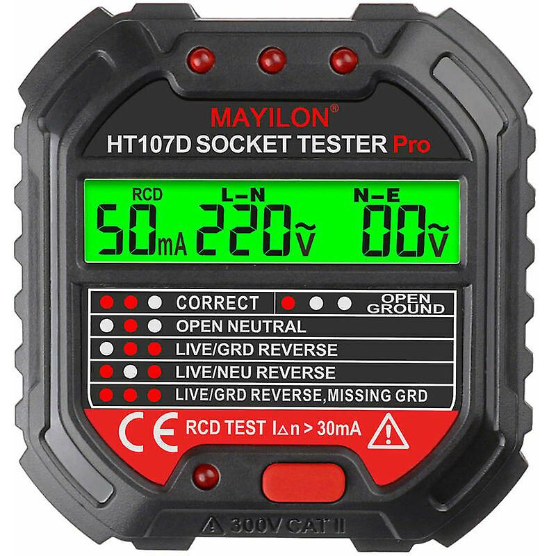Socket Tester Electrical Socket Tester Multifunctional Leak Detector with Wall Socket Voltage Display