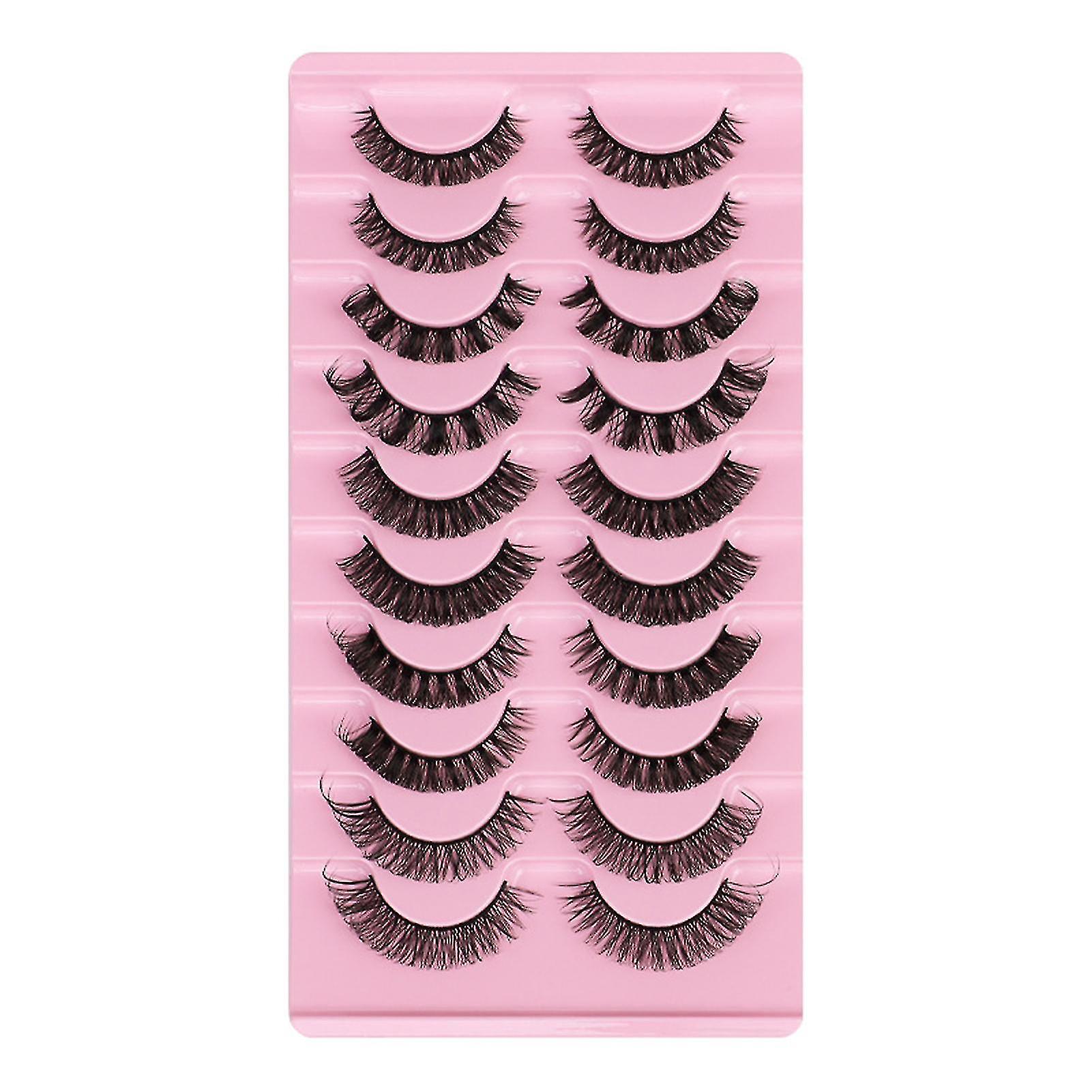 10 Pairs Reusable Self Adhesive Eyelashes No Glue   Or Eyeliner Needed Natural Thick False Lashes   Extension-YUHAO