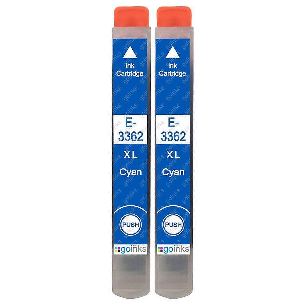 2 Cyan Ink Cartridges to replace Epson T3362 (33XL Series) Compatible/non-OEM from Go Inks