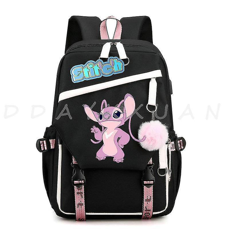 ليلو وغرز حقيبة ظهر للماء حقيبة كمبيوتر محمول حقيبة ظهر USB سعة كبيرة حقيبة مدرسية Mochila للأطفال