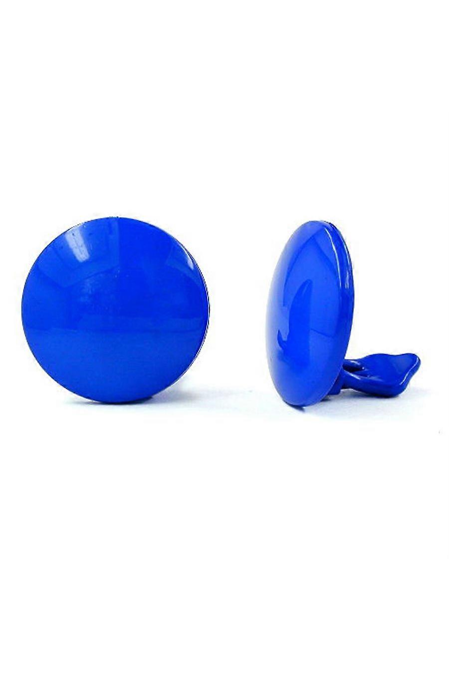 Earring Clip Round-royal-blue Plastic - Gl01927