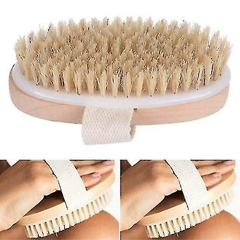 Professional Dry Skin Bath Tool Brush Natural Body Bristle Spa Massager Scrub /-hy