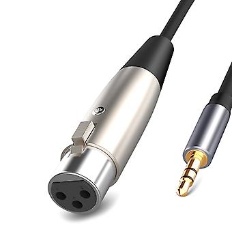 25ft XLR Female To 3.5mm Mono Male Audio Cable - Microphone/Mic Cable, Nickel