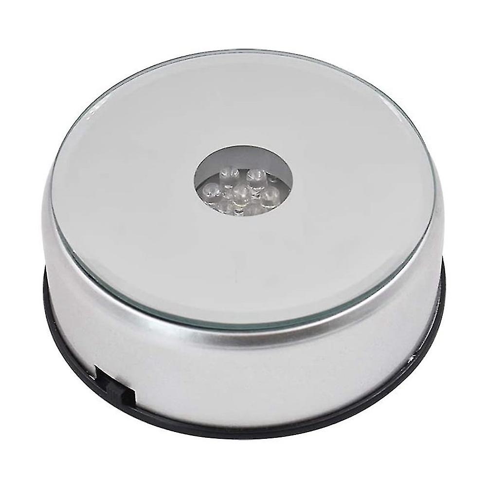 Display Turntable Base For Crystals Glass Art,led Colored Rotating Crystal Display Base Stand With