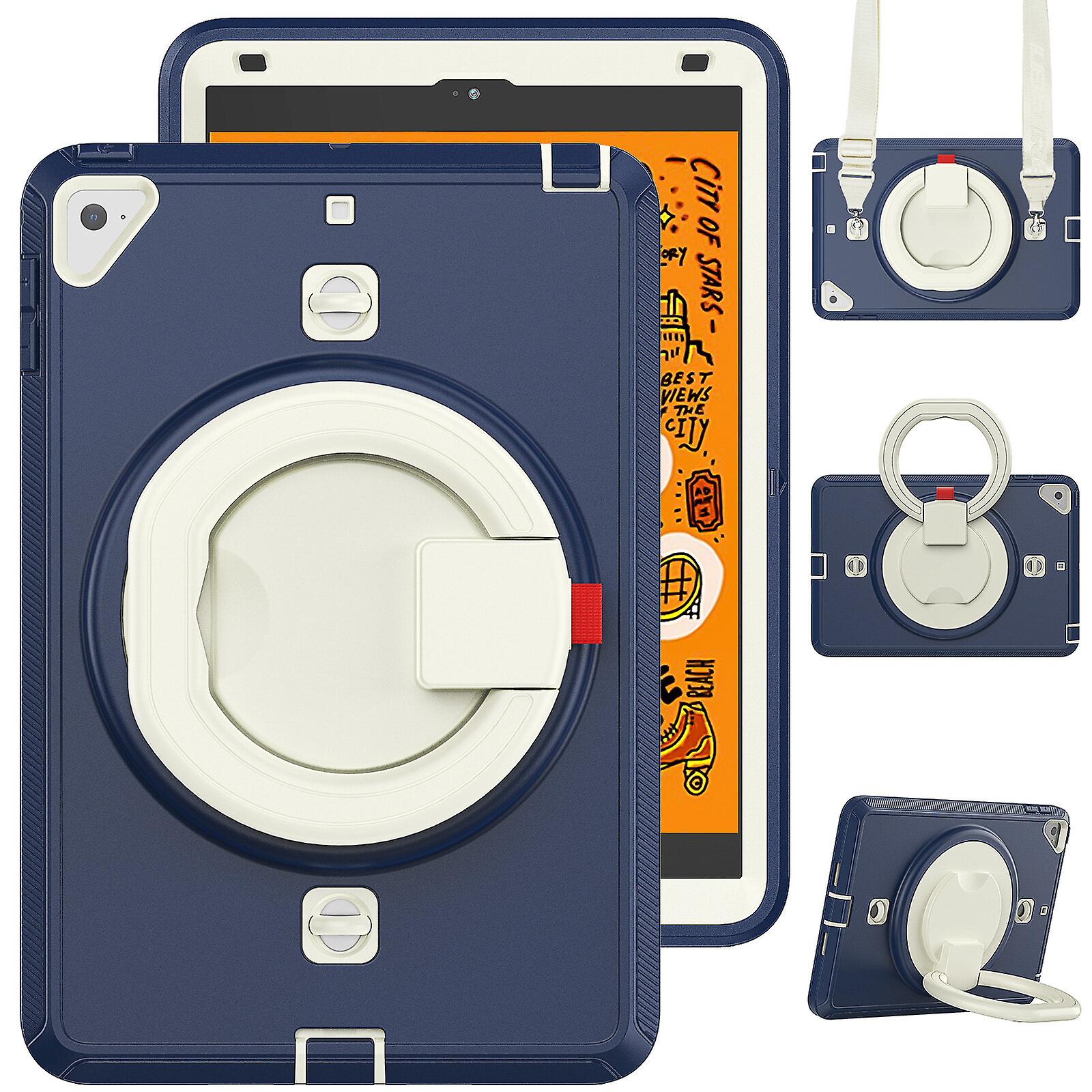 Case for iPad Mini4 /5 with 360 Rotating Handle Stand and Adjustable Shoulder Strap, Dark Blue