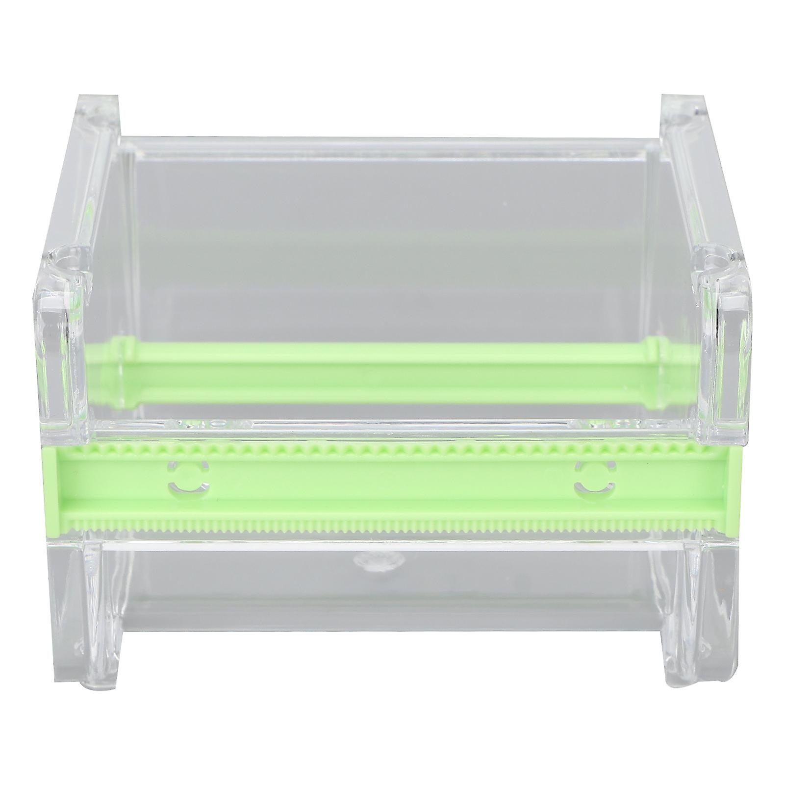Transparent Multi Masking Tape Cutter Dispenser Visible Roll Tape Holder for Home Office SchoolGreen