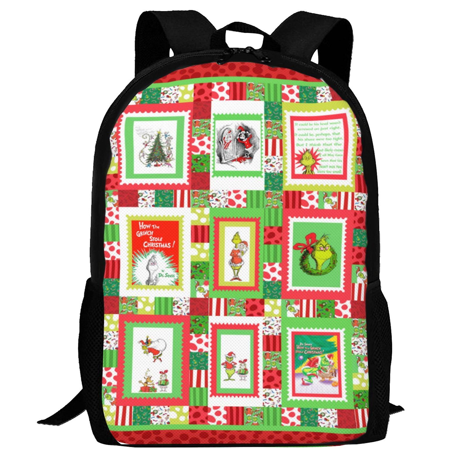 The Grinch Backpack,3d Print Laptop Backpack Lightweight Casual Daypack Bookbag Multi-Function Travel Backpack