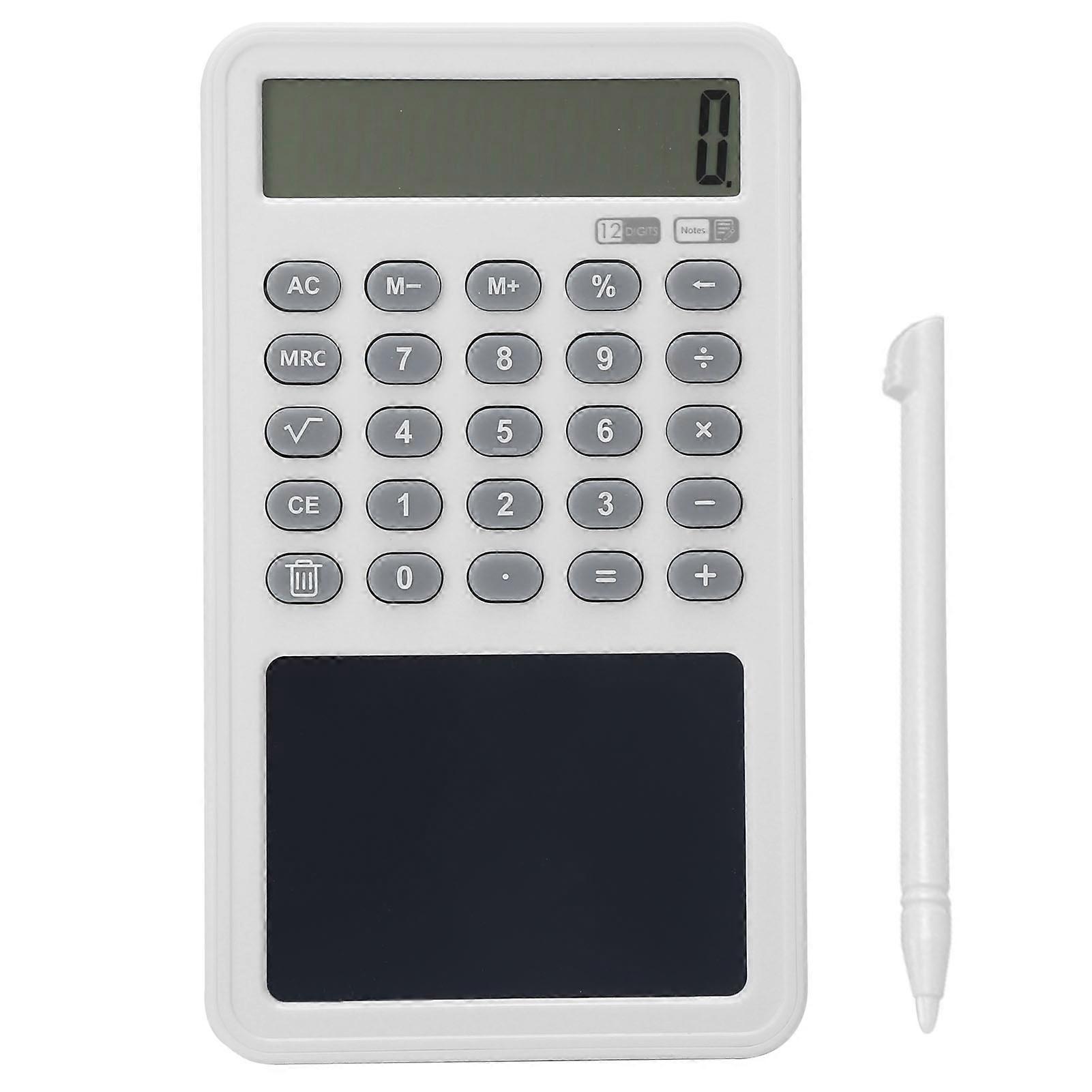 Calculator Writing Tablet White Lcd 12digit Display Portable Painting Handwriting Board