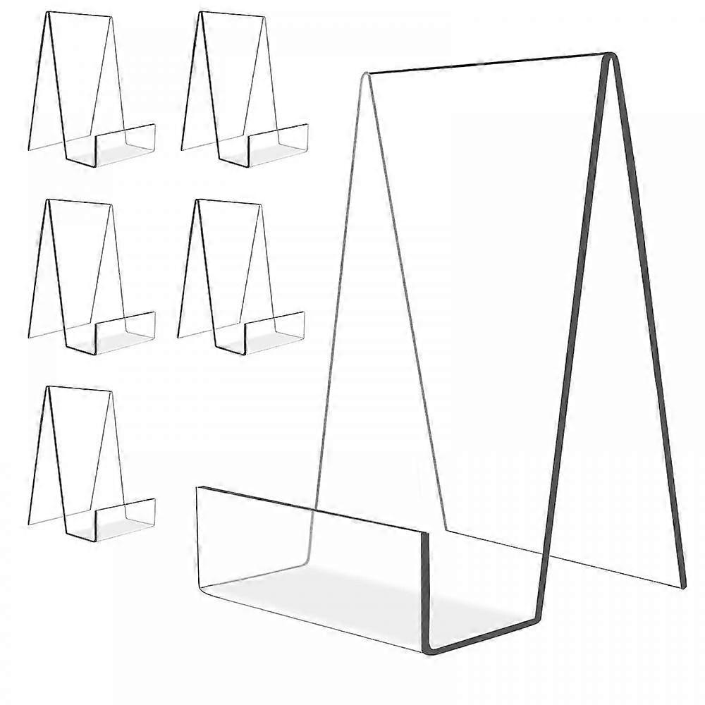 6PCS Acrylic Book Display Stand Clear Easel with Ledge Tablet Holder for Displaying Books Pictures Notebooks