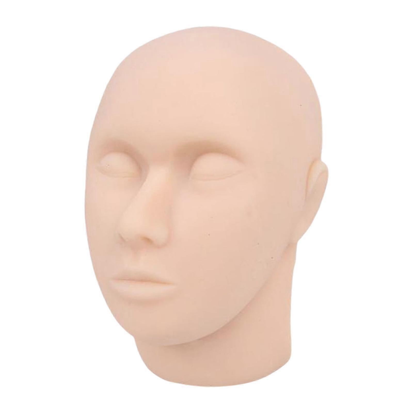 Mannequin Face Model Reusable Professional Soft Silicone Head Model for SPA