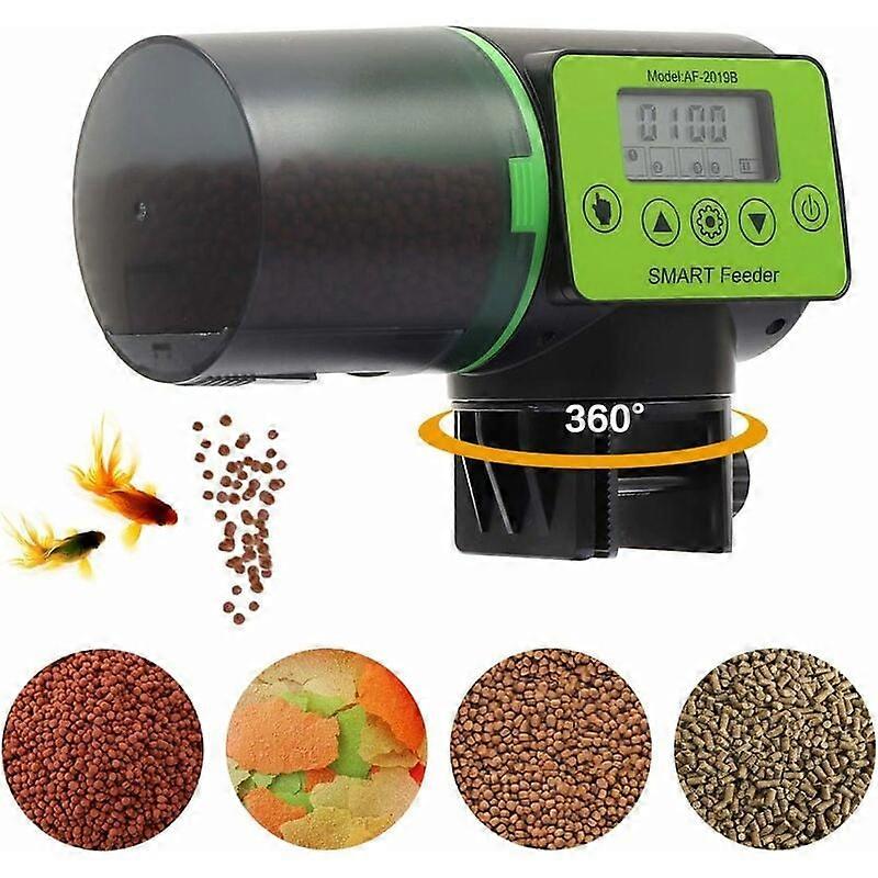 Automatic Fish Food Dispenser, 200ml Capacity, Aquarium with LCD Display, Suitable for Weekend Vacation