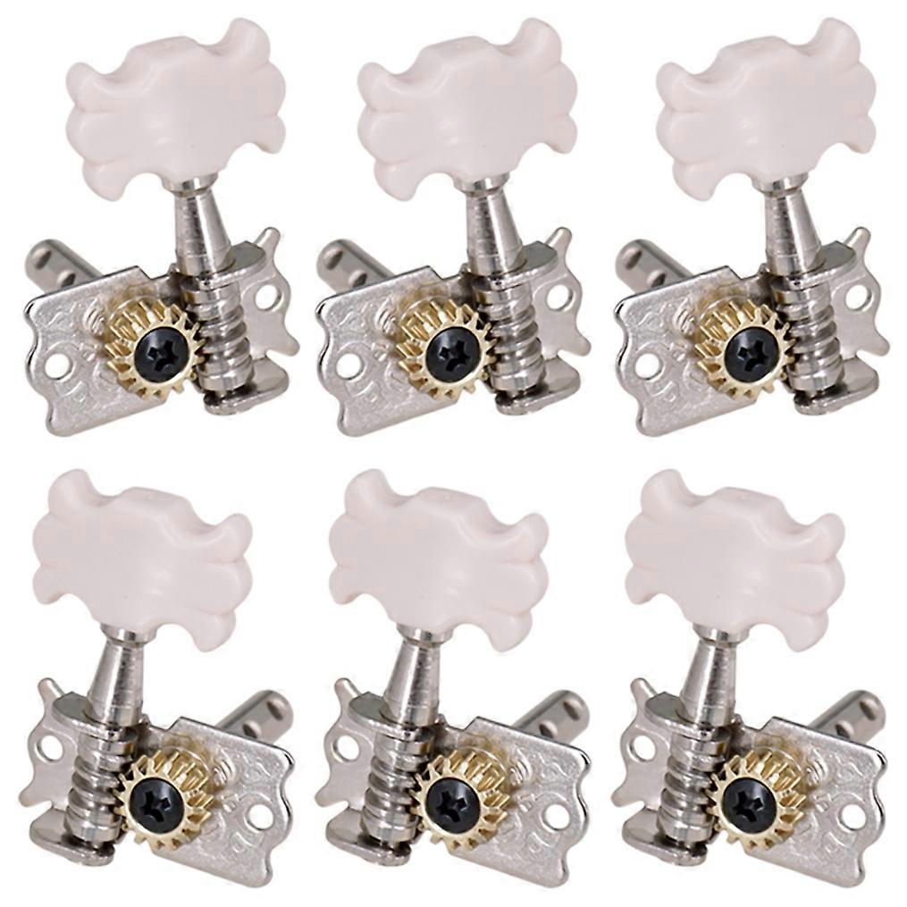 6Pcs 3R3L Open Guitar Tuning Pegs Machine Heads Oval Button Acoustic Folk Guitar Tuning Peg Tuners String Parts