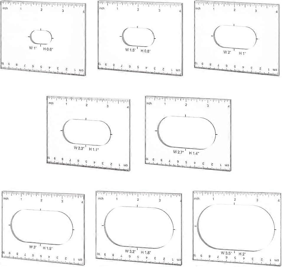 Pack of 8 Oval Inlay Template Set 4 Inch Router Template Acrylic Router Jig Template Router Stencils Drawing Scale Ruler Measuring Tool for Woodworkin