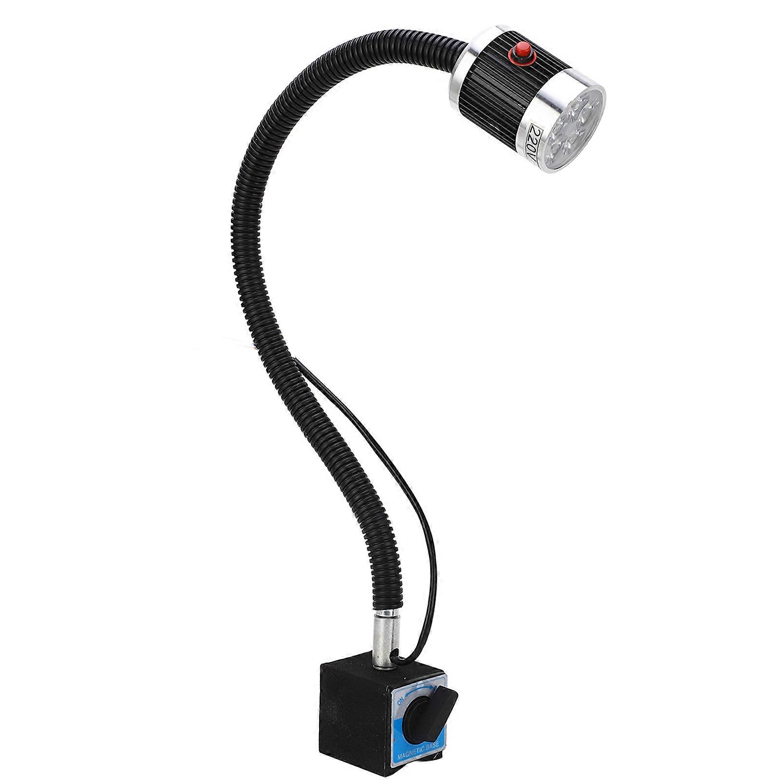LED Machine Tool Lamp Flexible Gooseneck Magnet Base High Bright Soft White Lighting CNC Lathe Machine Light AC220V 5W