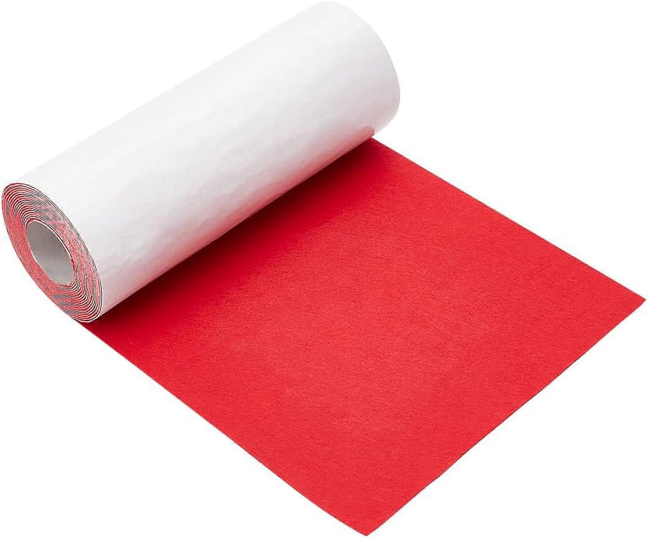 13Feet Red Self Adhesive Felt Fabric 10 x 157 Inch Large Felt Fabric Roll Shelf Liner