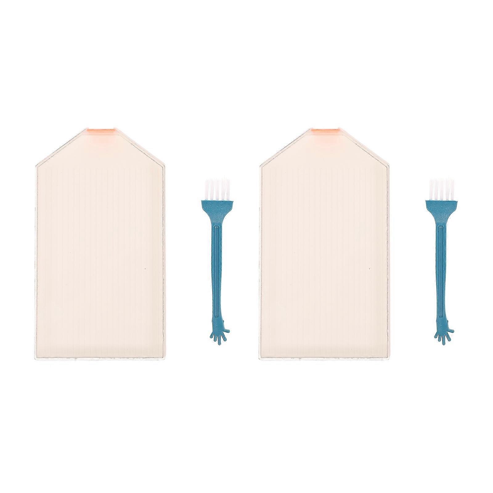 2 Sets DIY Diamond Art Painting Storage Trays with Brushes (Assorted Color)