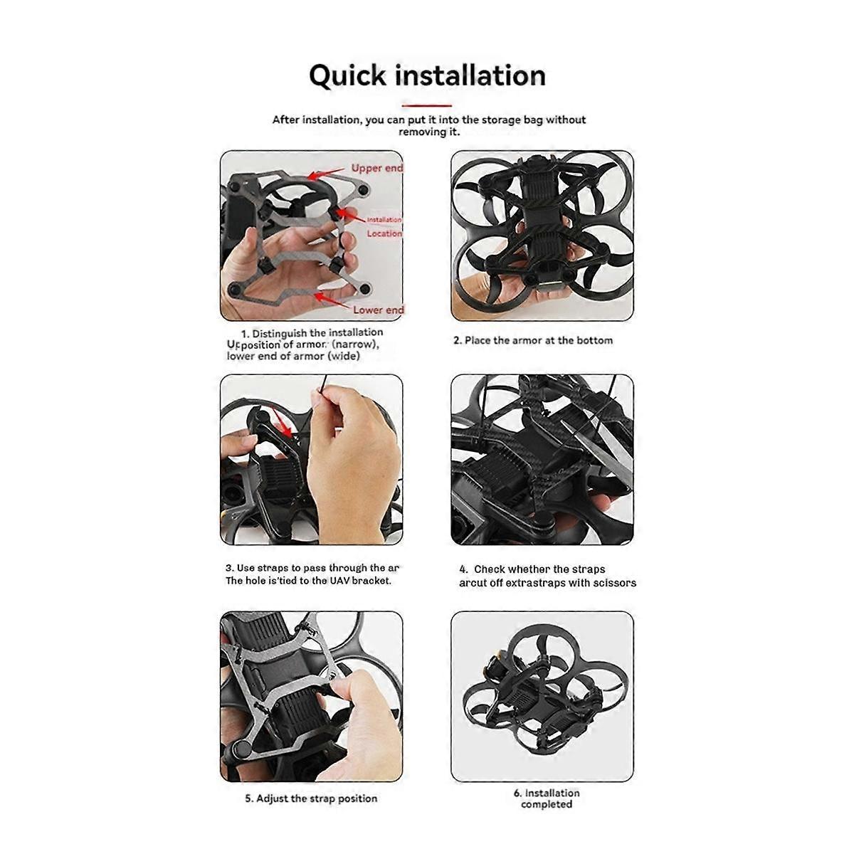 Carbon Fiber Bottom Armor for Avata 2 Protective Anti-Collision Bottom Armor Height Bracket