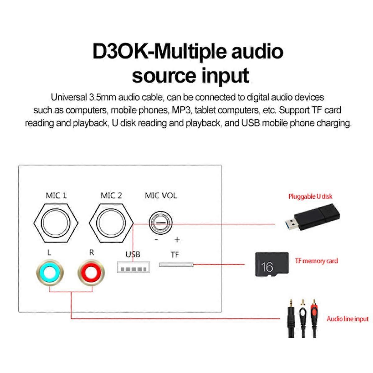 Bluetooth Amplifier Board HiFi Bass Amplifier Subwoofer Audio Karaoke Amplifier Board Speaker Mothe