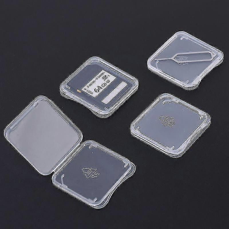 20pcs Transparent Sd Memory Card Case Holder Box Card Reader Storage Boxes Microc p