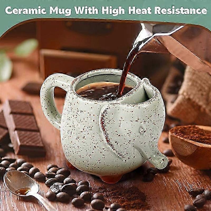 Ceramic 15oz Elephant Tea Mug Green-Good quality