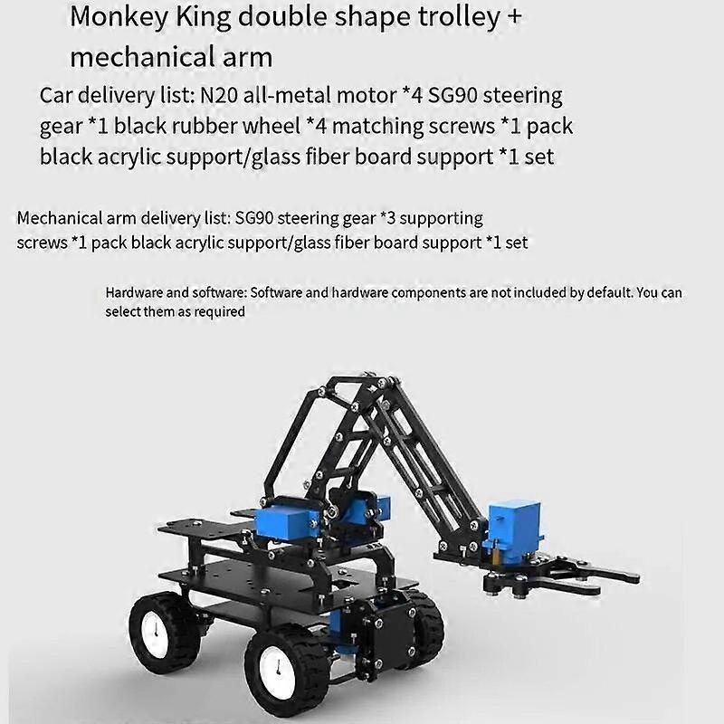 Fiberglass 4WD Robot Car Ackerman Omnidirectional Tracking Chassis Programmable Toys For Stm32/ESP32/Arduino Robot Car DIY Kit