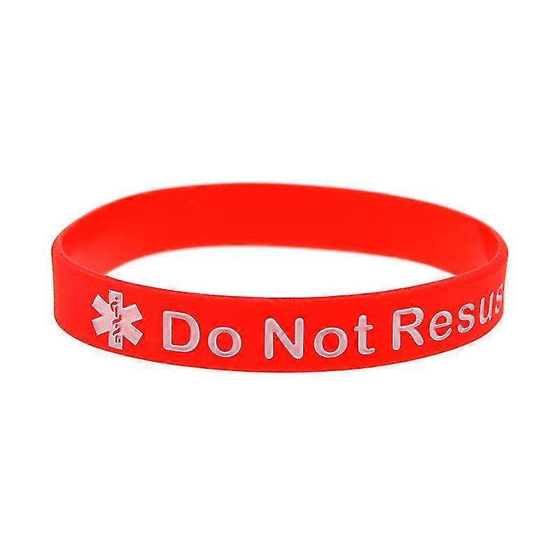 1 Pc In Case Emergency Do Not Resuscitate Silicone Rubber Wristband