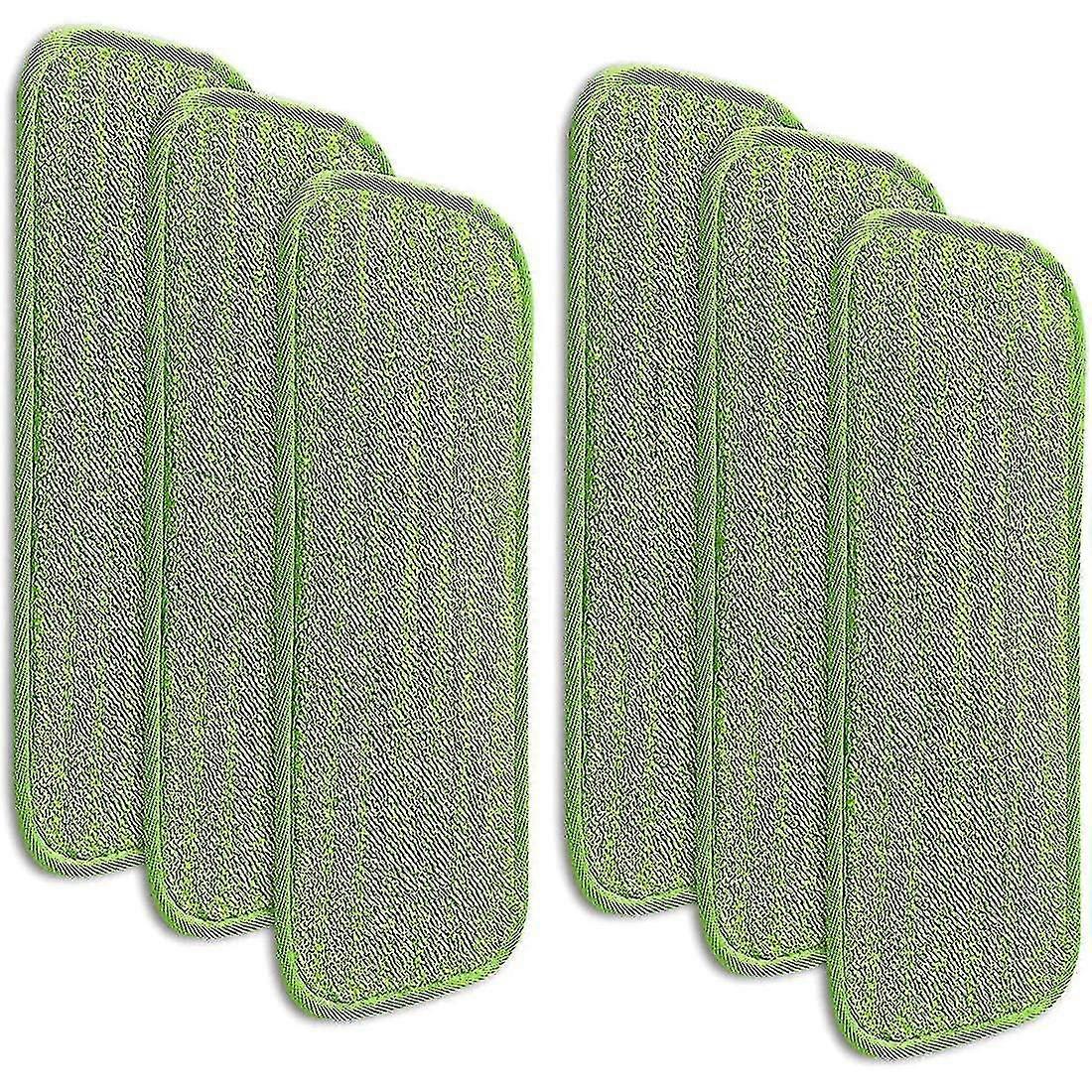 6 Washable/reusable Microfiber Mop Pads Compatible With Wet Jet
