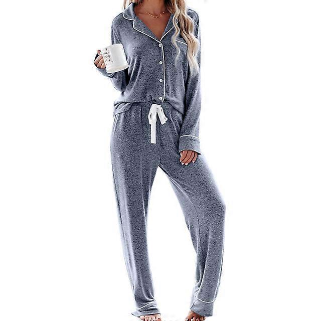 Long Sleeve V Neck Women Pajama Set