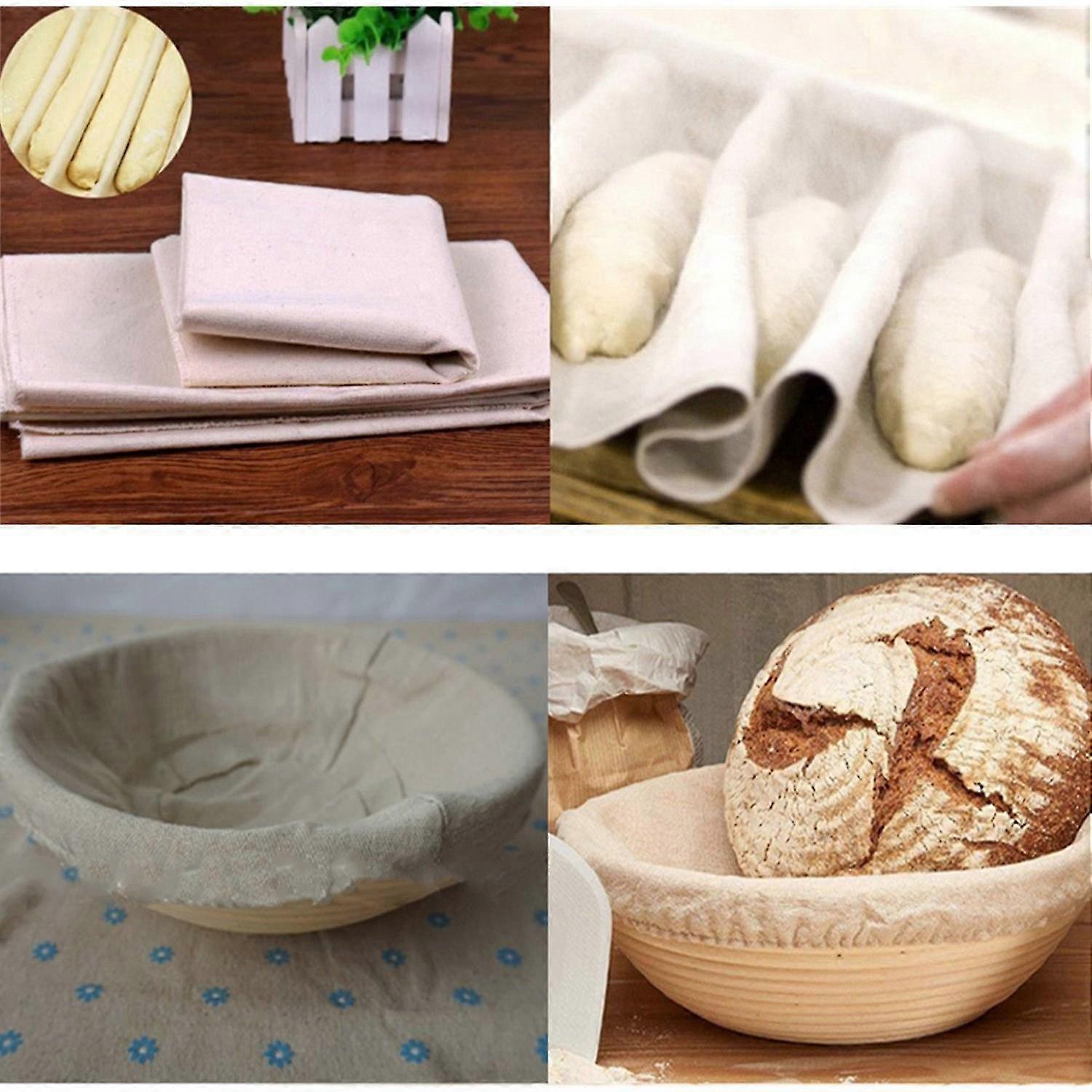 Fermented Cloth Proofing Dough Bakers Kitchen Tools 45x75cm With Round Banneton Proofing Basket Set