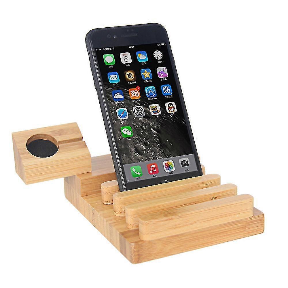 Bambus Holz Multi-Port Usb-Lade Handyhalter