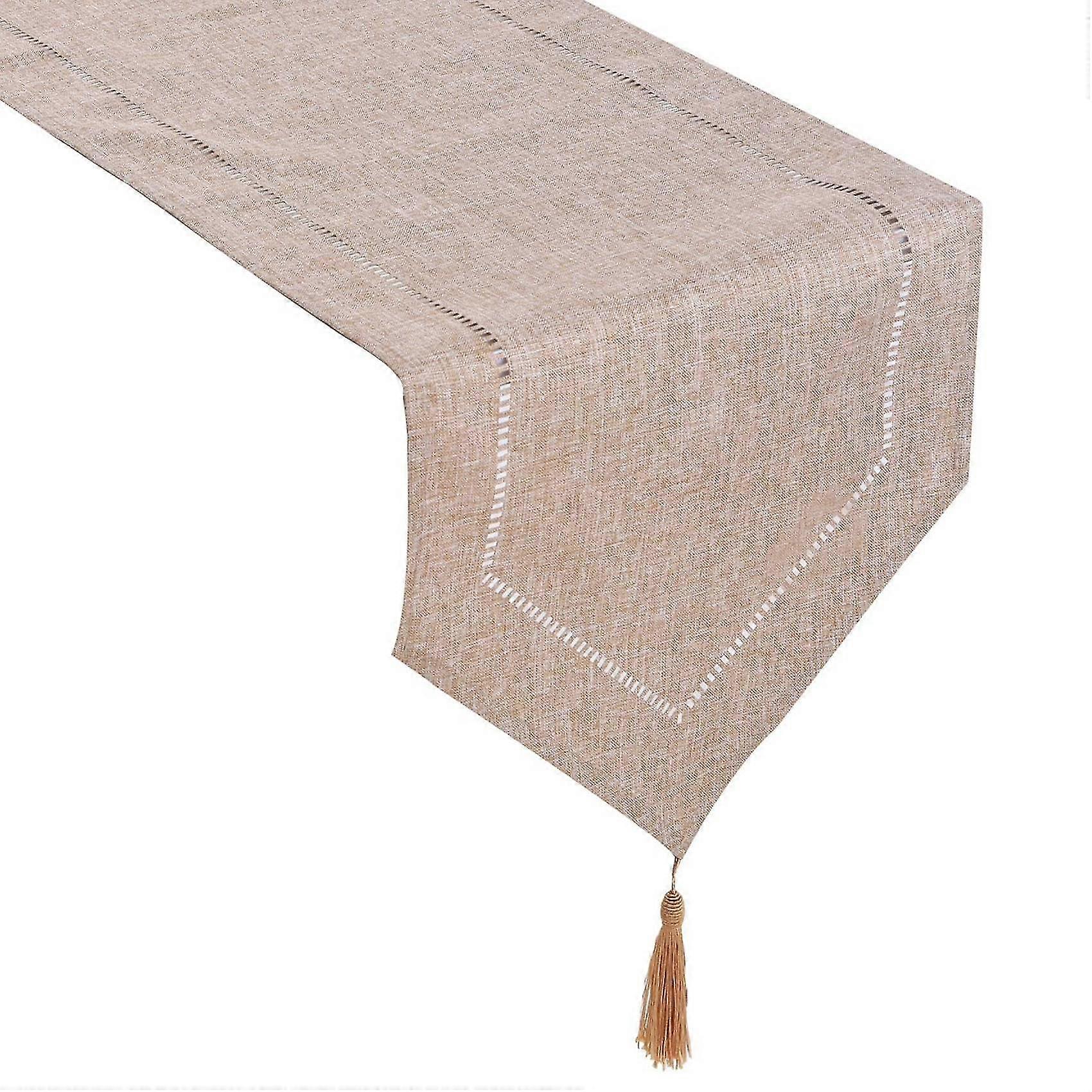 Decorative Linen Table Runner With Tassels Tabletop Collection 14 X 72 Inches Table Runners For Ever