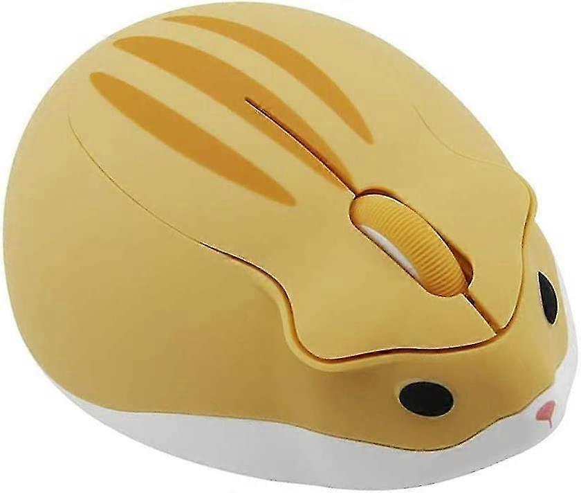 Wireless Mouse Cute Hamster Shaped Less Noice Portable Usb Mouse For Pc Laptop Computer Notebook(yellow)