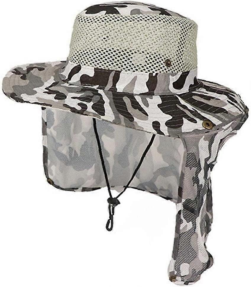 Fishing Hat with Neck Flap Wide Brim Foldable Summer Hat