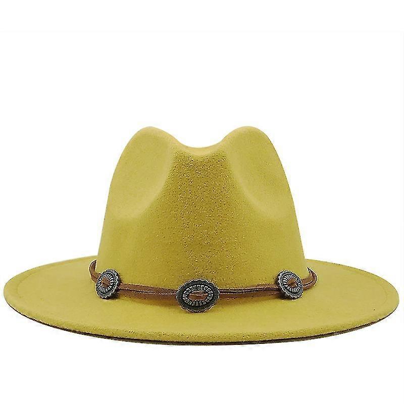 EVAGO Men Women Wide Brim Wool Felt Fedora Panama Hat With Belt Buckle Jazz Trilby Cap Party Formal Top Hat In Pink,black X Xl