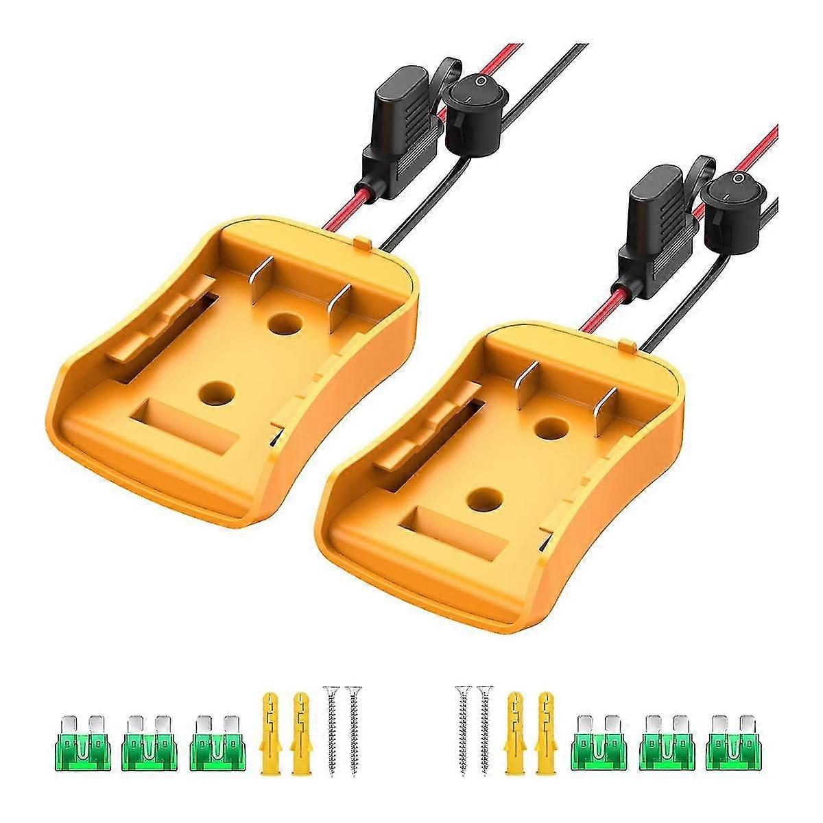 2 Packs Power Wheels Adapter For 20v , Power Wheels Battery Converter Kit With Fuse Switch Wire Terminals