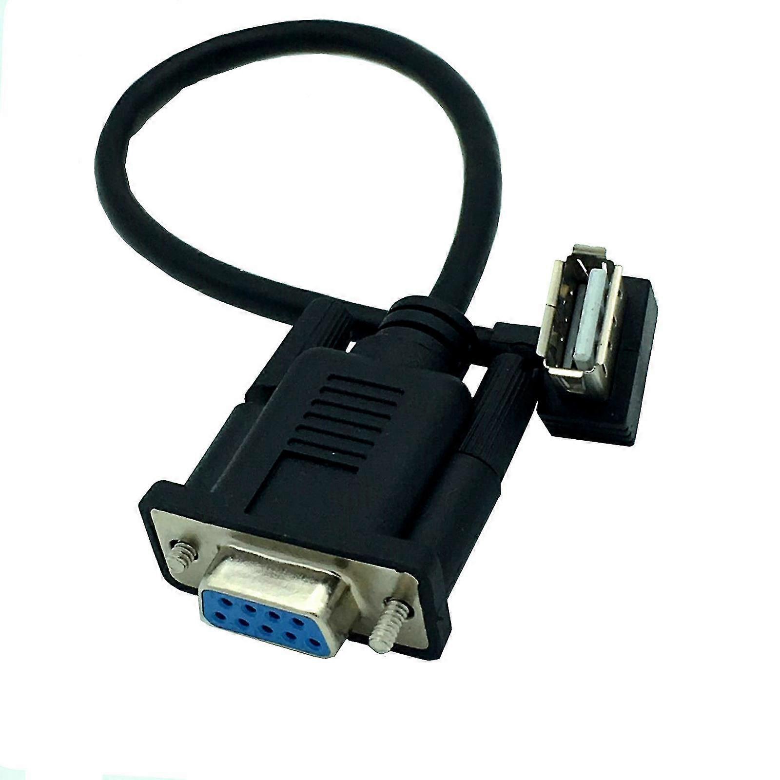 Rs232 Db9 9 دبوس أنثى إلى USB 2.0 A ذكر Plc محول كابل تسلسلي محول 8 "بوصة 25 سم قدم