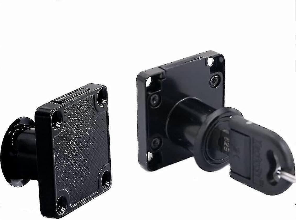 亜鉛合金カムロック2個セット, ブラック, スクエア, 家具用, 引き出しA