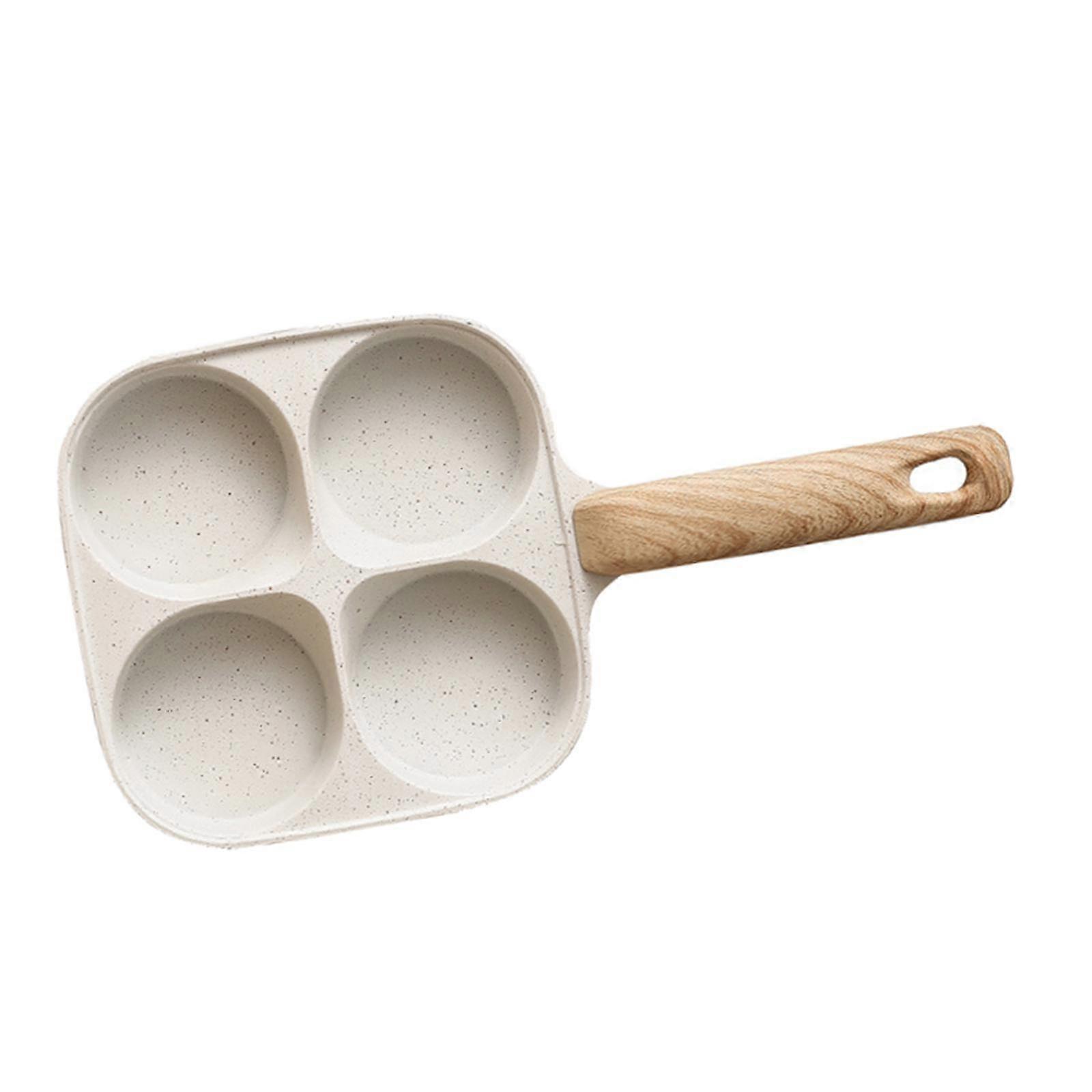 Egg Frying Pan Cookware Easy to Clean Egg Cooker for Omelet Breakfast Burger white